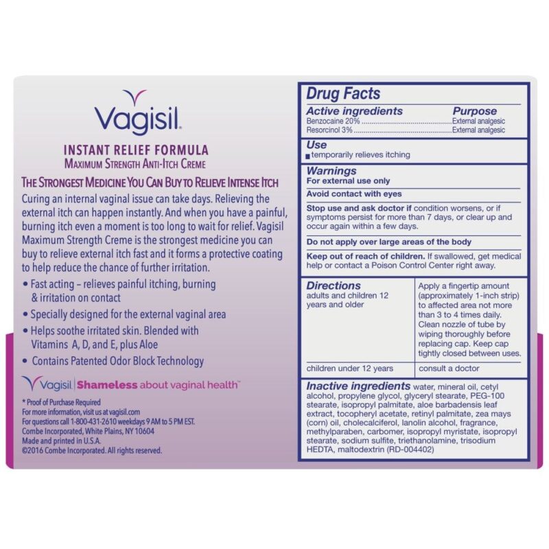 Vagisil Anti-Itch Creme, Maximum Strength, 1 oz (28 g) - Image 2