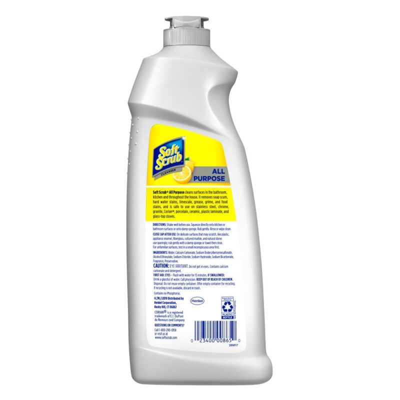 Soft Scrub Cleanser, All Purpose, Lemon Fragrance, 24 oz (1 lb 8 oz) 680 g - Image 2