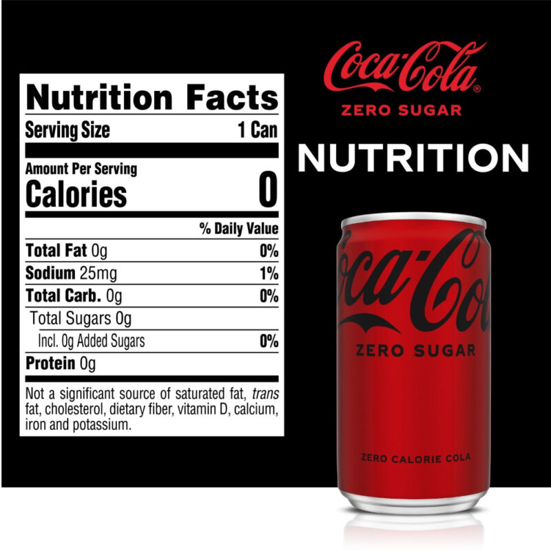 Coke Zero Sugar Diet Soda Pop Soft Drink - Image 2