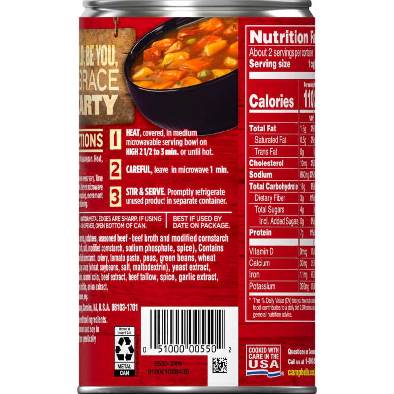 Campbells Chunky Soup Beef With Country Vegetables 18.8 Oz - Image 2