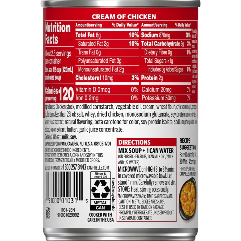 Campbell's, Cream of Chicken Condensed Soup - Image 7