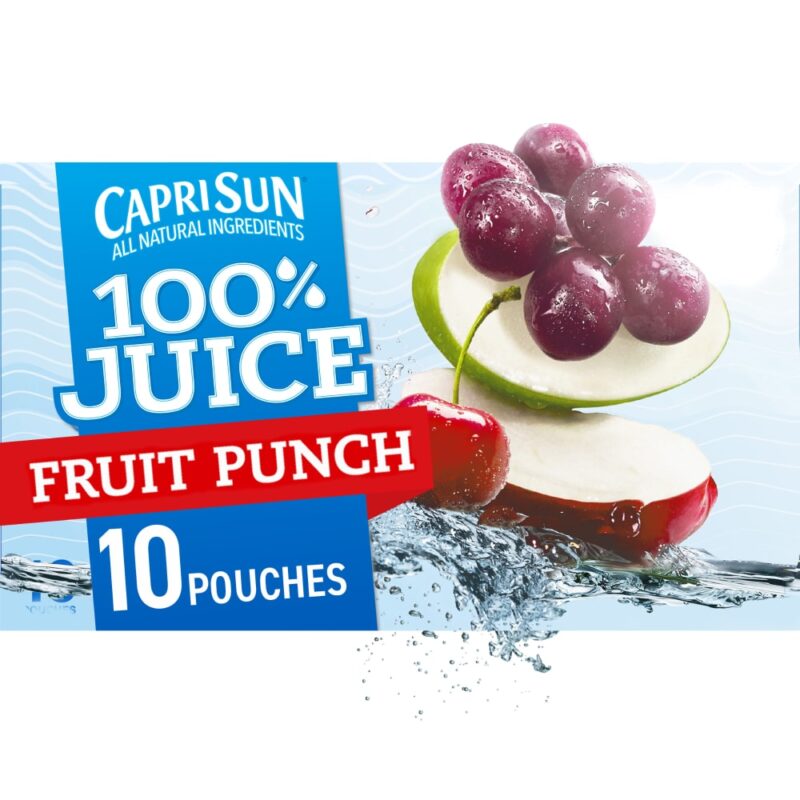 Capri Sun 100% Juice Fruit Punch Naturally Flavored Juice Box Pouches, 10-6 Oz - Image 6