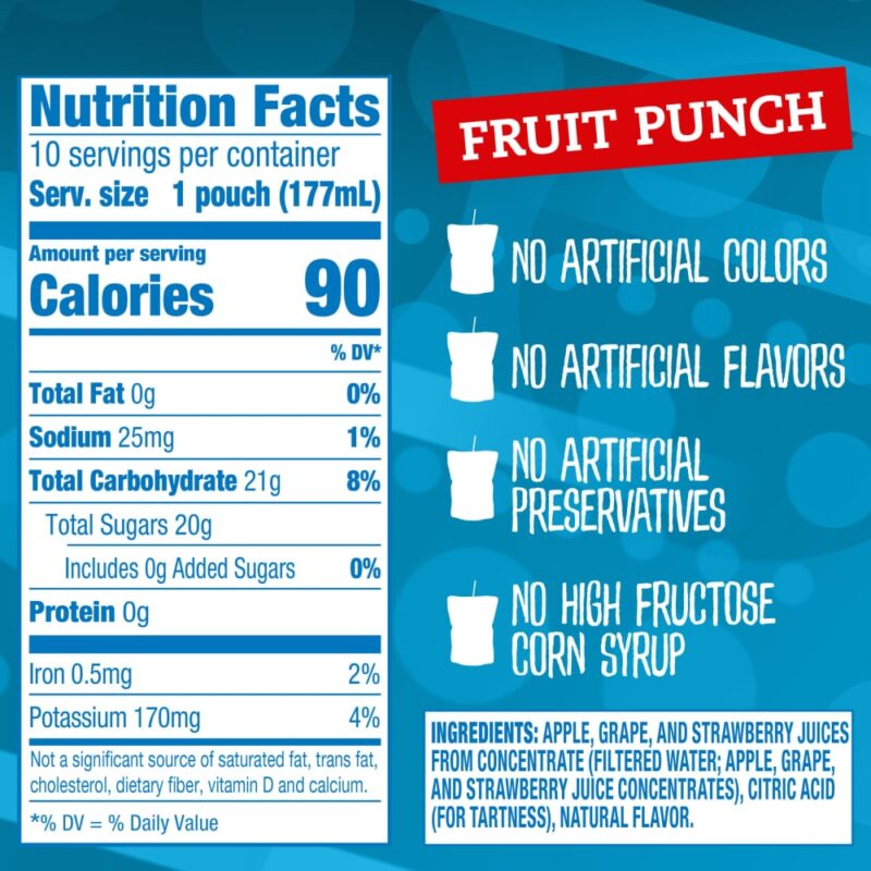 Capri Sun 100% Juice Fruit Punch Naturally Flavored Juice Box Pouches, 10-6 Oz - Image 4