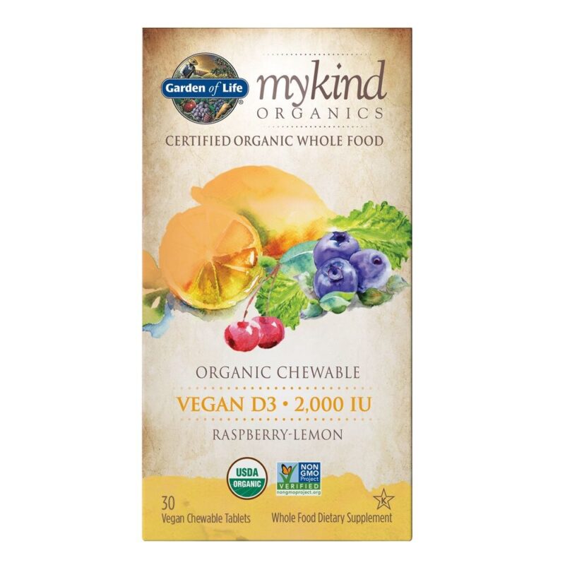 Garden of Life Vegan D3, Raspberry Lemon, Vegan Chewable Tablets, 30 tablets - Image 2
