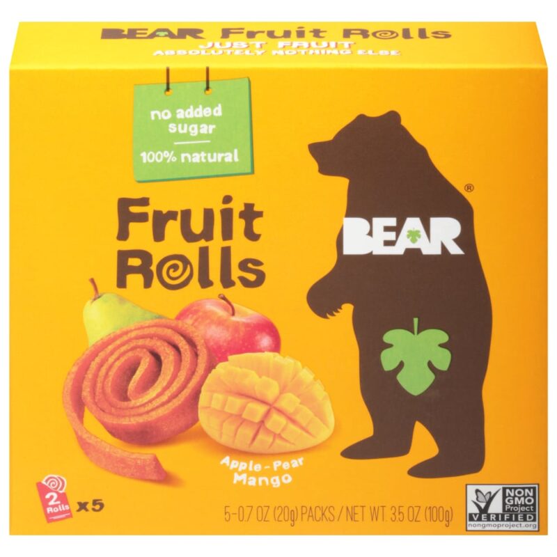 Bear, Fruit Rolls, Mango, 5 Packs, 0.7 oz (20 g) Each - Image 6