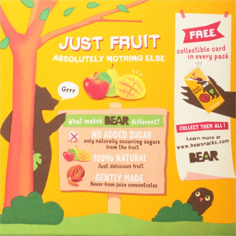 Bear, Fruit Rolls, Mango, 5 Packs, 0.7 oz (20 g) Each - Image 2