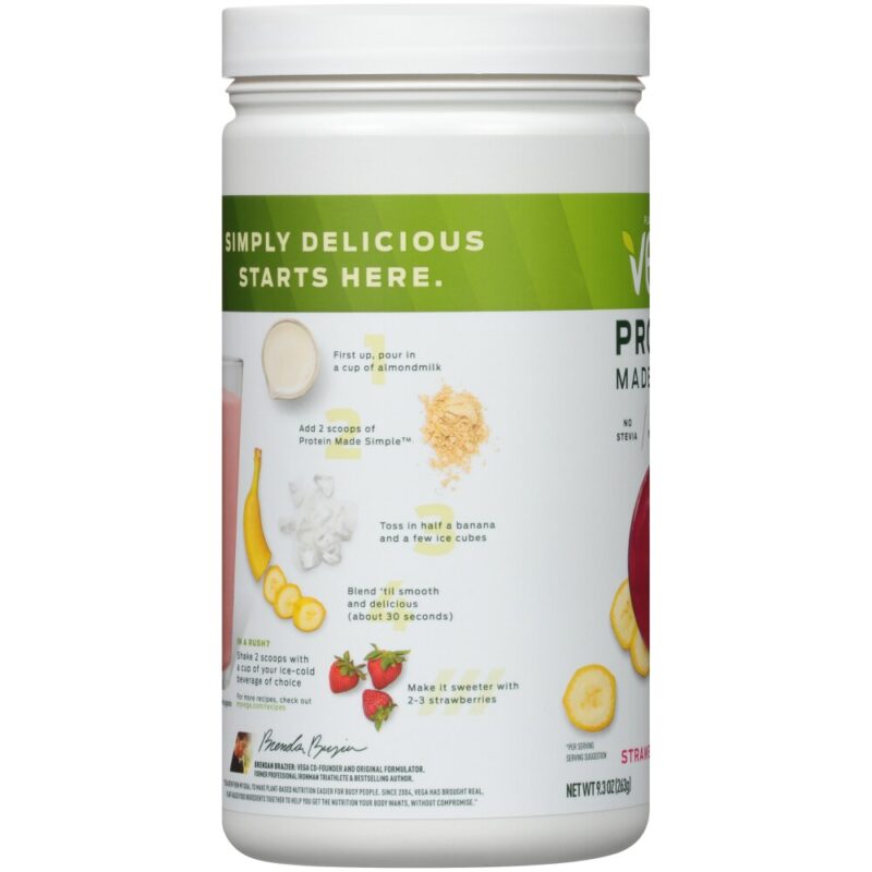 Vega Drink Mix, Strawberry Banana Flavored, 9.3 oz (263 g) - Image 3