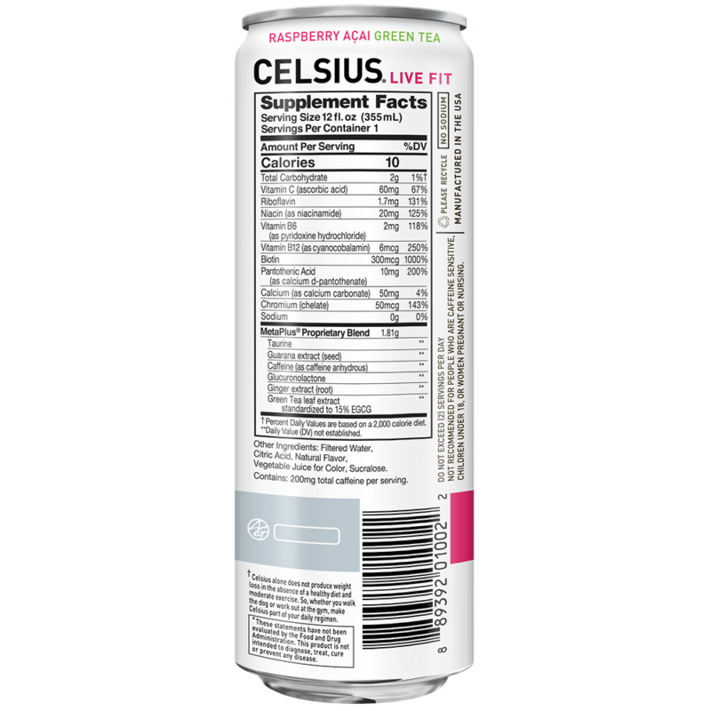 Celsius Sparkling Energy Drink Raspb - Image 2