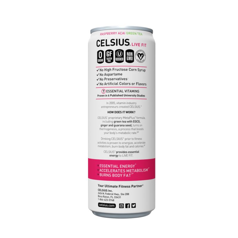 Celsius Sparkling Energy Drink Raspb - Image 3