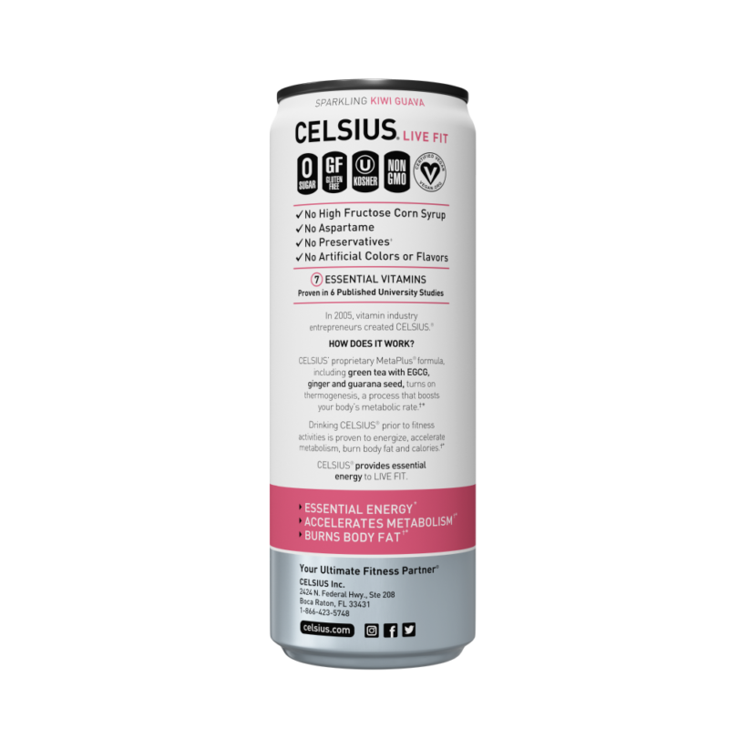 Celsius, Sparkling Kiwi Guava Dietary Supplement Energy Drink - Image 3