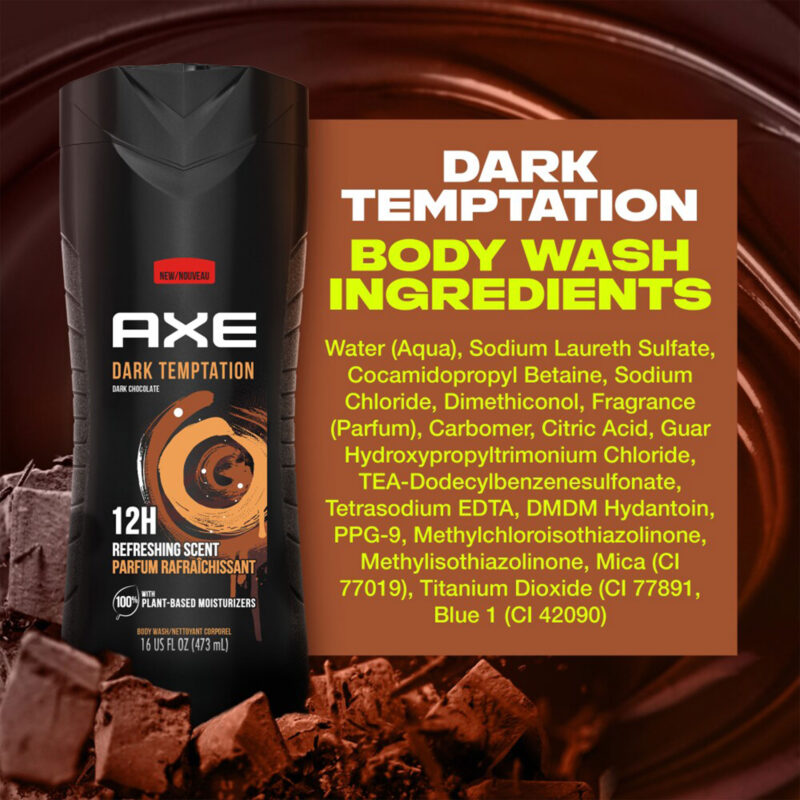 Axe Body Wash, Dark Temptation, Dark Chocolate and Coriander Scent, 16 fl oz (473 ml) - Image 4