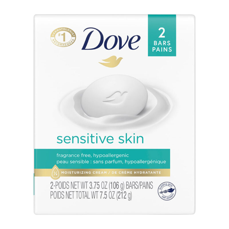 Dove Beauty Bar, Sensitive Skin, 2 - 3.75 (106 g) bars [7.5 oz (212 g)] - Image 6