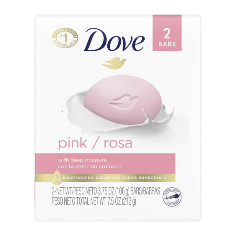 Dove Beauty Bar, with Deep Moisture, Pink, 2 - 4 oz (113 g) bars [8 oz (226 g)] - Image 6