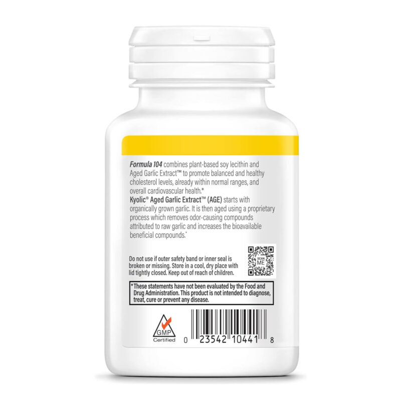 Kyolic Aged Garlic Extract Formula 104 Cholesterol Health, 100 Capsules - Image 2