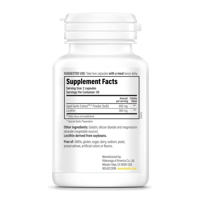 Kyolic Aged Garlic Extract Formula 104 Cholesterol Health, 100 Capsules - Image 3