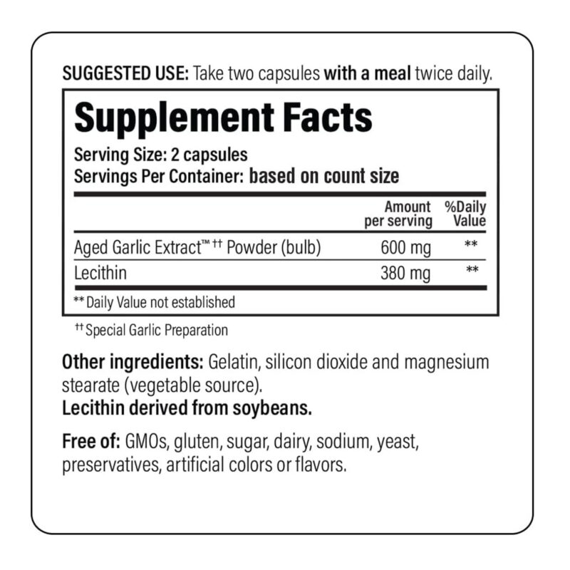 Kyolic Aged Garlic Extract Formula 104 Cholesterol Health, 100 Capsules - Image 4
