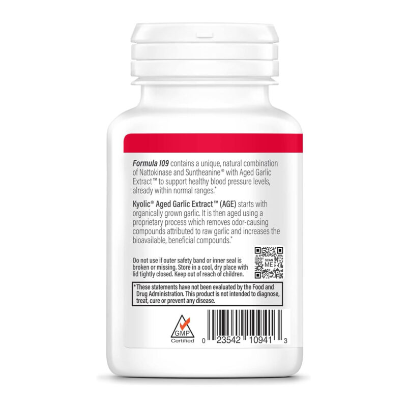 Kyolic Aged Garlic Extract Formula 109, Blood Pressure Health, 80 Capsules - Image 2