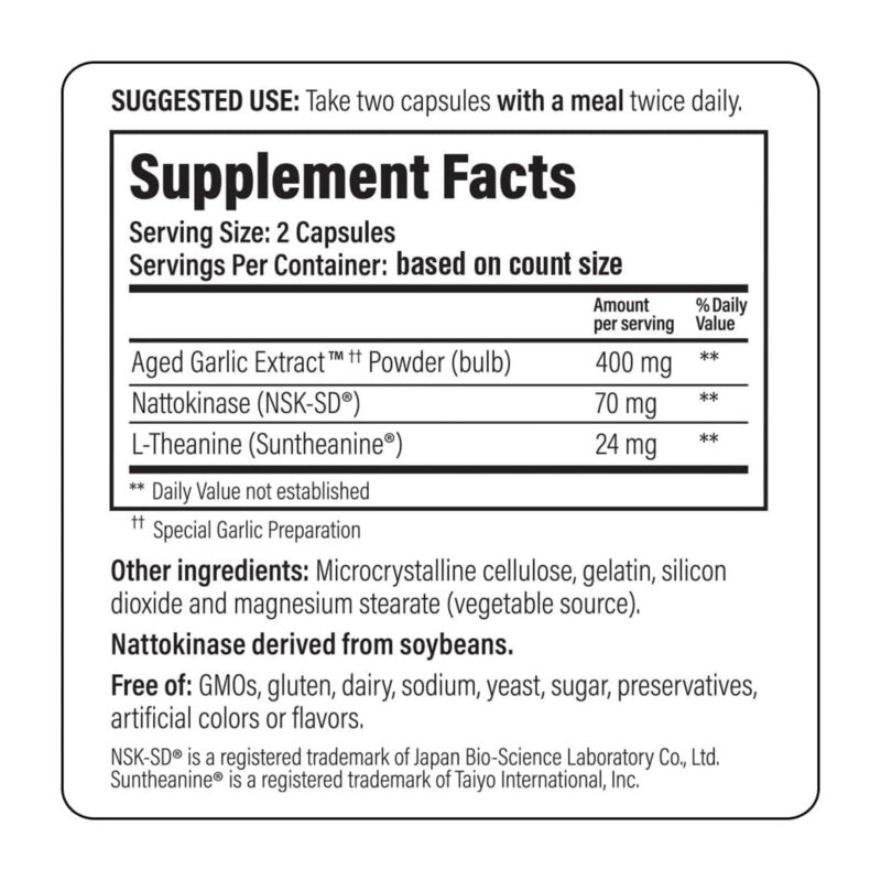 Kyolic Aged Garlic Extract Formula 109, Blood Pressure Health, 80 Capsules - Image 4