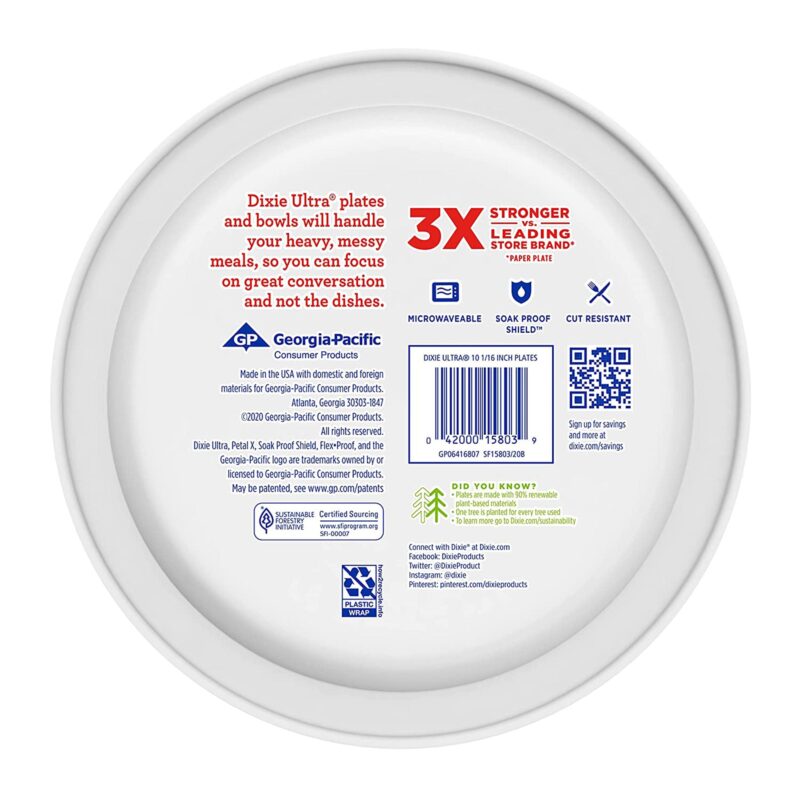 Dixie Ultra Paper Dinner Plates, 10 1/16", 20 Ct - Image 2