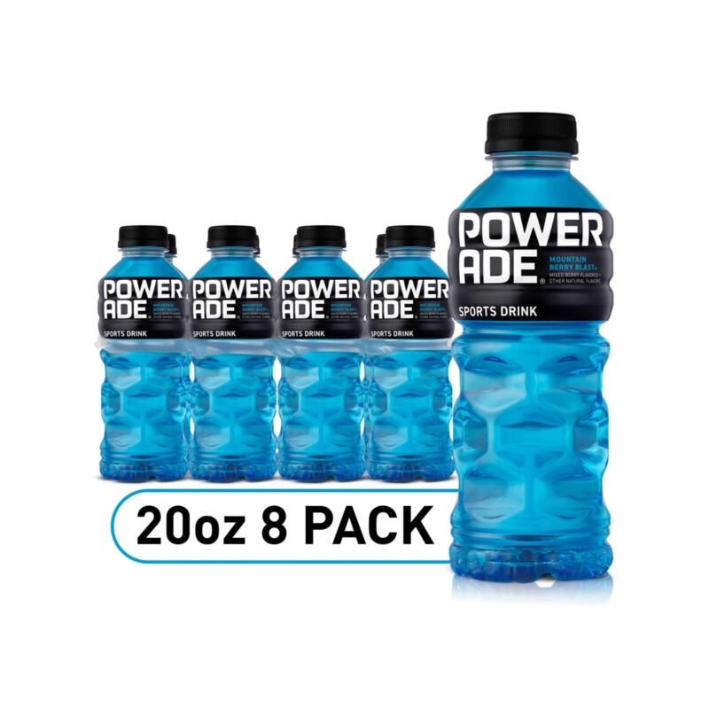 Powerade Electrolyte Enhanced Mountain Berry Blast Sport Drink, 20 fl oz, 8 Count Bottles - Image 5