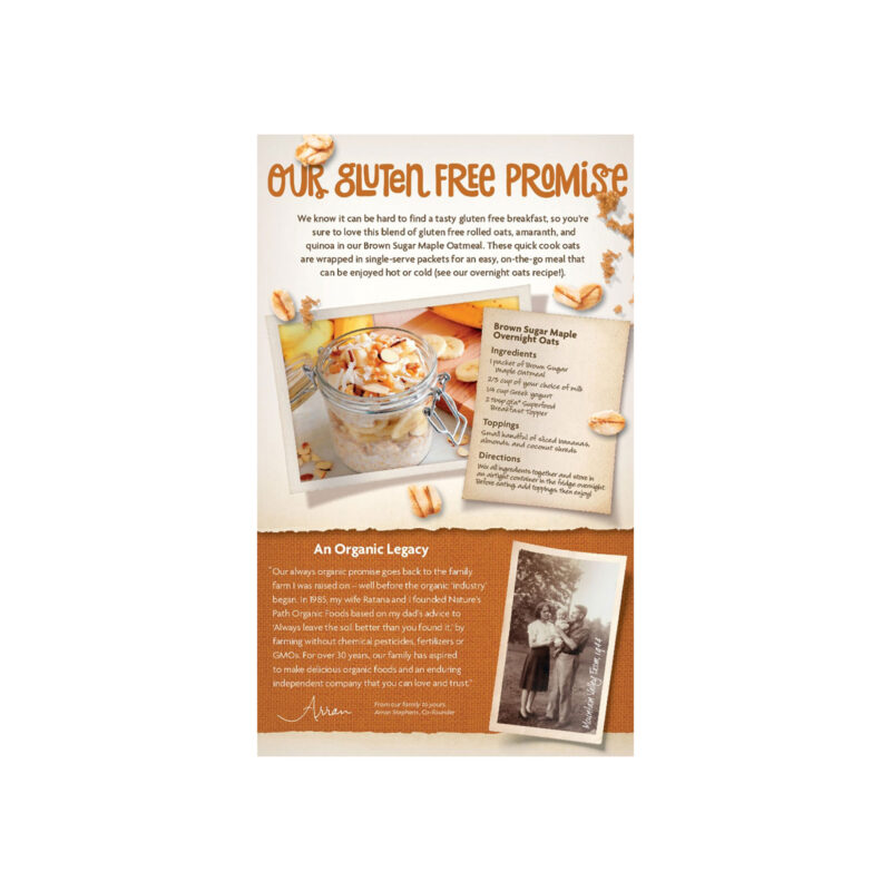 Nature's Path Gluten Free Brown Sugar Maple Instant Oatmeal, 11.3 Oz - Image 2