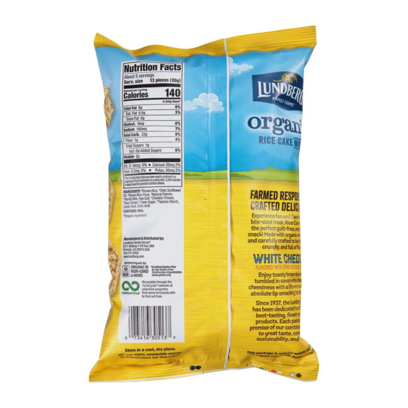 Lundberg, Organic Rice Cake Minis, White Cheddar, 5 oz (142 g) - Image 2