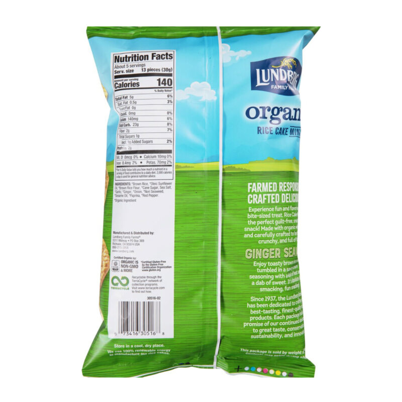 Lundberg Organic Ginger Seaweed Rice Cake Minis, 5 Oz - Image 2