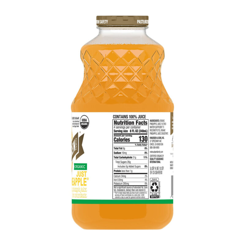 R.W. Knudsen Family Organic Just Pineapple Juice, 32 Fl Oz - Image 4