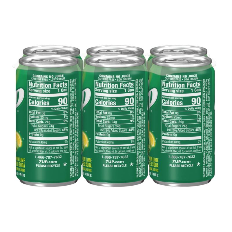 7 Up Lemon Lime Soda - 6pk/7.5 fl oz Cans - Image 2