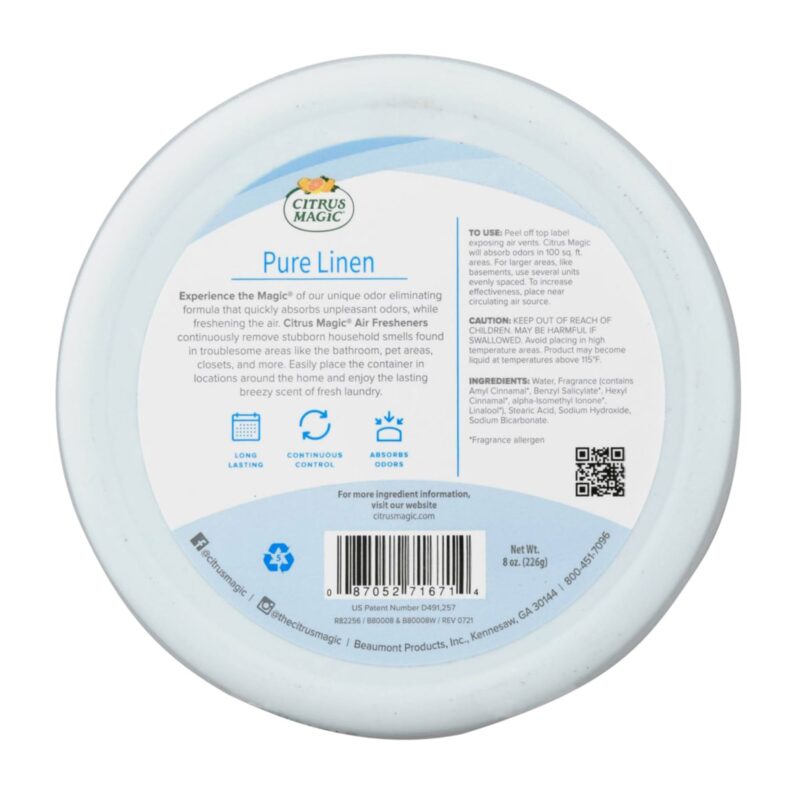 Citrus Magic Solid Air Freshener, Pure Linen, 8 oz (226 g) - Image 2