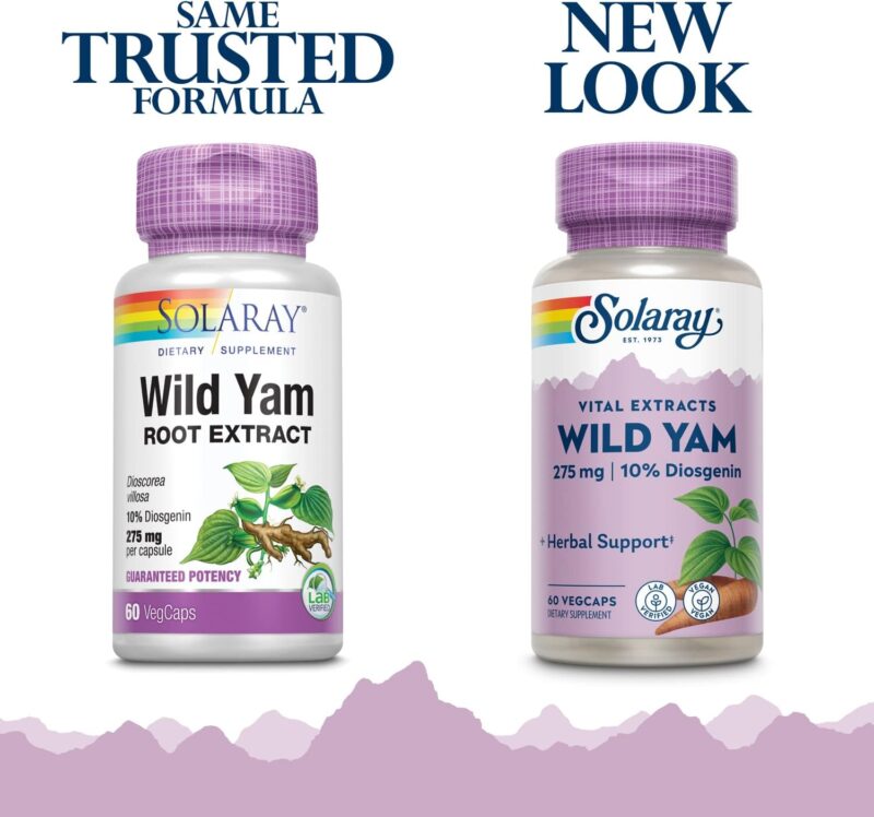 Solaray Guaranteed Potency Wild Yam Root Extract Root Extract, Veg Cap (Btl-Plastic) 275mg,  60ct - Image 4