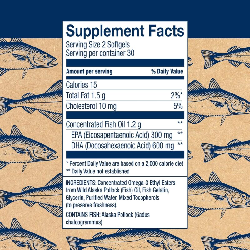 Wiley's Finest Fish Oil Prenatal Dha, 600 Mg, 60 Ct - Image 2