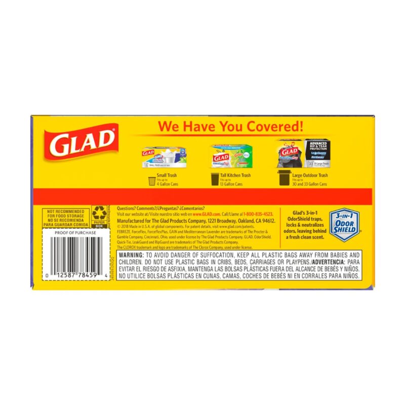 Glad Drawstring Bags, Tall Kitchen, Mediterranean Lavender, 13 Gallon, 40 bags - Image 2