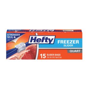 Hefty Quart Size Freezer Slider Bags