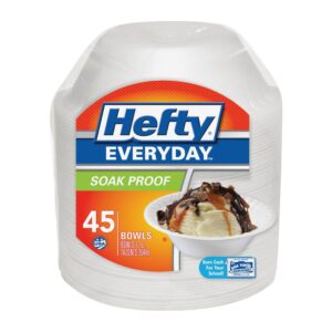 Hefty Everyday Soak Proof 12 oz White Foam, Bowls