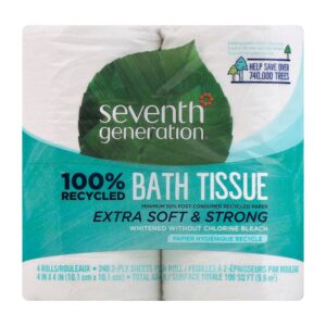 Seventh Generation Bath Tissue, Extra Soft & Strong, 2-Ply, 4 rolls