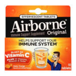 Airborne Immune Support Supplement, Original, Effervescent Tablets, Zesty Orange, 10 tablets