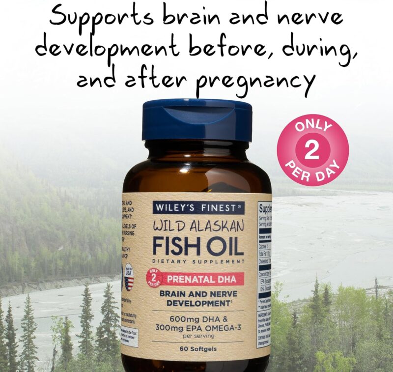 Wiley's Finest Fish Oil Prenatal Dha, 600 Mg, 60 Ct - Image 3