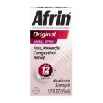 Afrin Nasal Decongestant, Maximum Strength, Nasal Spray, Original, 0.5 fl oz (15 ml)