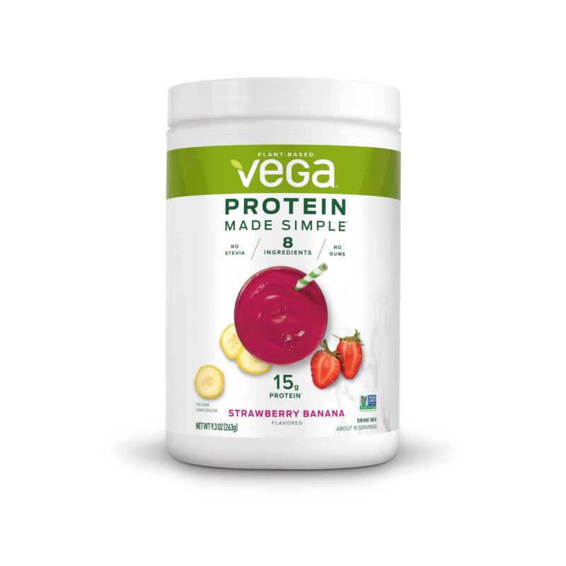 Vega Drink Mix, Strawberry Banana Flavored, 9.3 oz (263 g) - Image 5