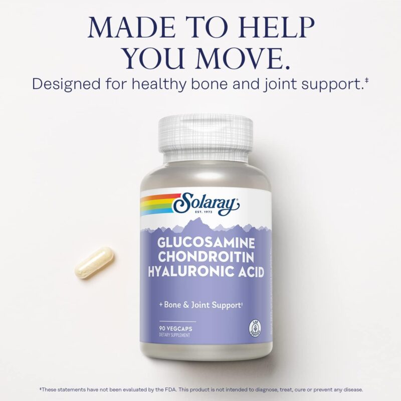 Glucosamine Chondroitin and Hyaluronic Acid Solaray 90 Caps - Image 4