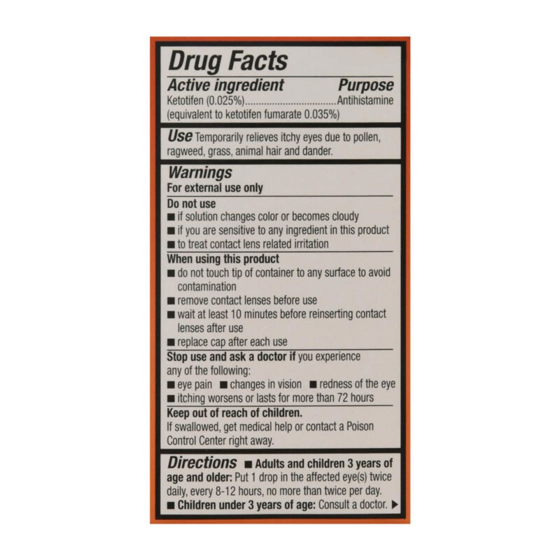 Zaditor Eye Drops, Antihistamine, Original Prescription Strength, Eye Itch Relief, 0.17 fl oz (5 ml) - Image 2