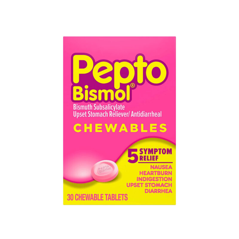 Pepto Bismol Upset Stomach Reliever/Antidiarrheal, Chewable Tablets, 30 Tablets - Image 5