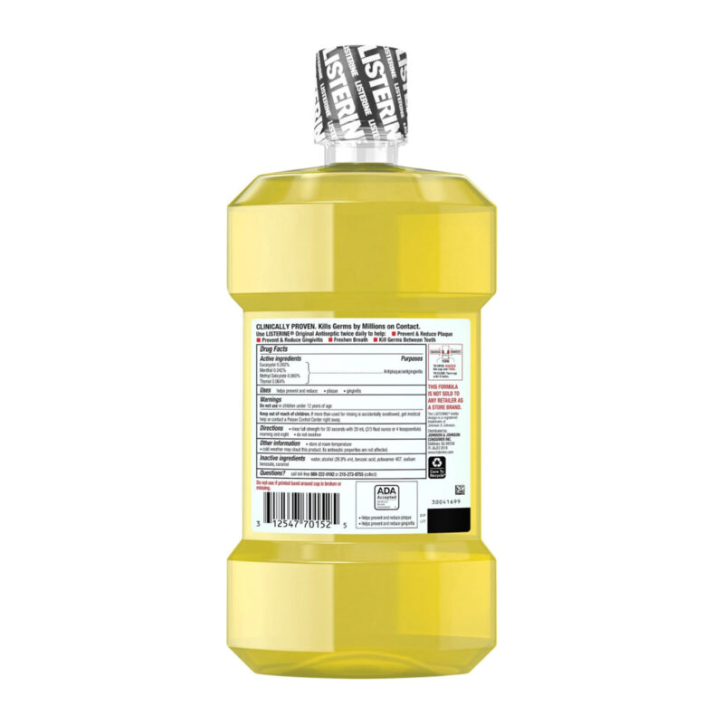 Listerine Mouthwash, Antiseptic, Original, 1.0 l (1 qt 1.8 fl oz) - Image 2