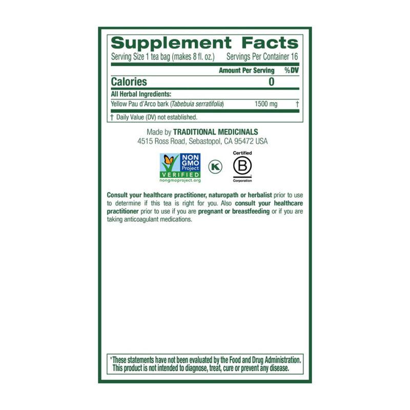 Traditional Medicinals Yellow Pau d’Arco Herbal Tea, Contributes to a Healthy You, 16 Tea Bags - Image 4