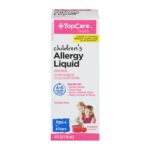 Top Care Children'S Allergy Diphenhydramine Hcl 12.5 Mg/5 Ml Antihistamine Oral Solution Liquid, Cherry, 4 fl oz