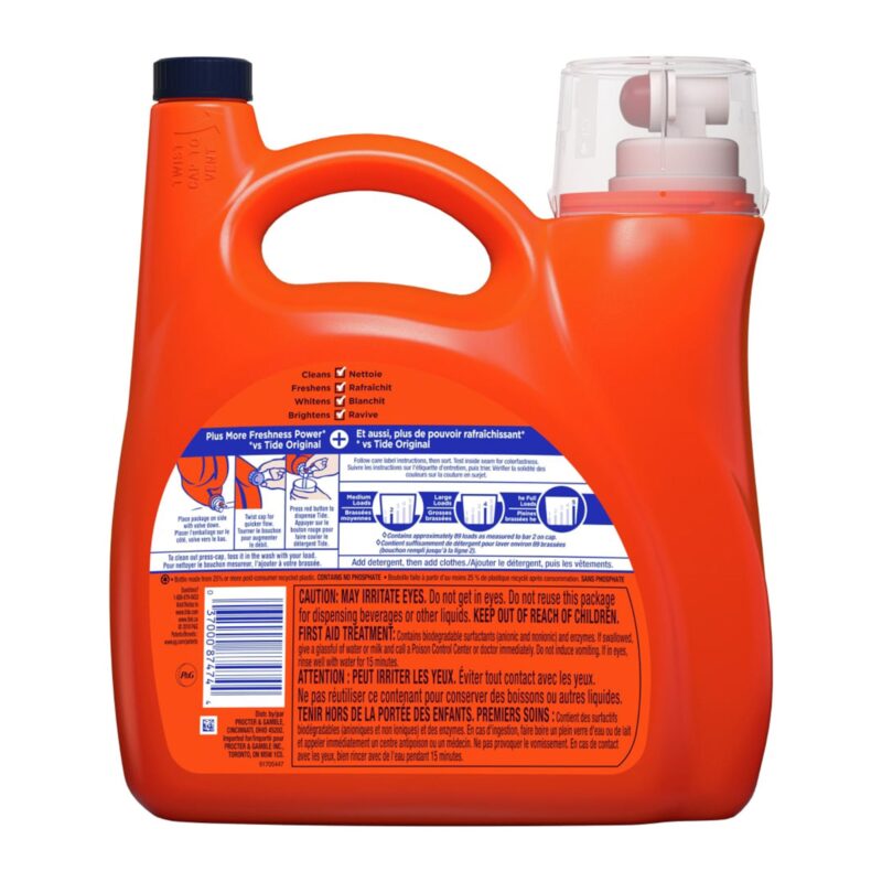 Tide Plus Downy HE April Fresh Scent Liquid Laundry Detergent 138 Fl. Oz (89 Loads) - Image 2