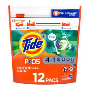 Tide Detergent Pods, 4 In 1, Febreze, Botanical Rain, Pacs, 12 pacs [328 g (12 oz)]