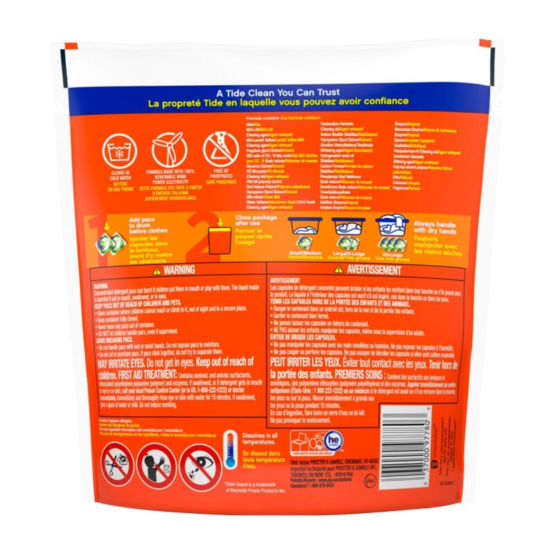 Tide + Detergent, April Fresh, 4 in 1 with Downy, Pacs, 15 pacs [411 g (14 oz)] - Image 2