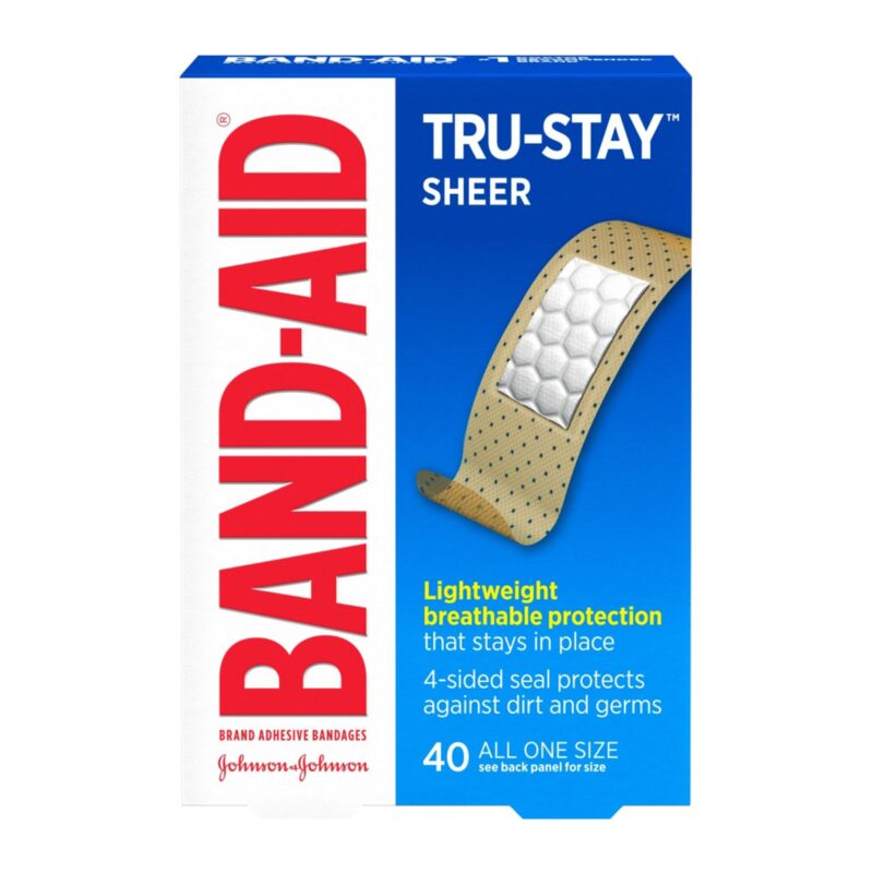 Band Aid Bandages, Adhesive, Sheer, All One Size, 40 bandages - Image 2